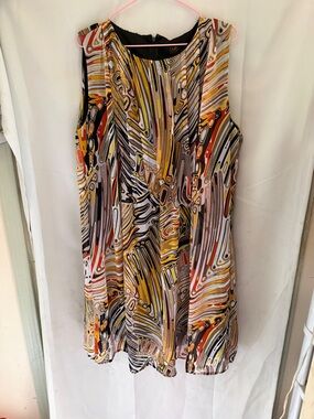 LEE Multicolor Abstract Print Mini Dress - Yellow/Black